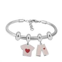 Bracciale European, 316 acciaio inox, with 304 acciaio inox, unisex & smalto, nessuno, Lunghezza 7.5 pollice, Venduto da PC