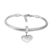 Bracelet European , Acier inoxydable 316, unisexe & émail, argent, Longueur 7.5 pouce, Vendu par PC