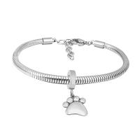 European Bracelet 316 Stainless Steel Unisex silver color Length 7.5 Inch Sold By PC