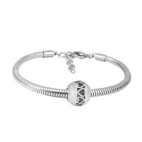 Bracelet European , Acier inoxydable 316, unisexe, argent, Longueur 7.5 pouce, Vendu par PC