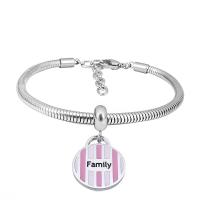 Bracciale European, 316 acciaio inox, With Pendant & unisex, nessuno, Lunghezza 7.5 pollice, Venduto da PC