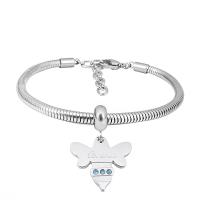 Bracciale European, 316 acciaio inox, With Pendant & unisex, argento, Lunghezza 7.5 pollice, Venduto da PC