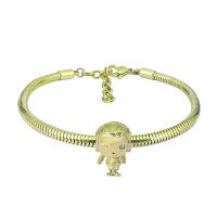 Bracelet European , Acier inoxydable 316, Avec Pendentif & unisexe, doré, Longueur 7.5 pouce, Vendu par PC