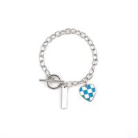 Pulseira de liga de zinco, joias de moda & para mulher & esmalte, cor original, comprimento 6.3 inchaltura, vendido por PC