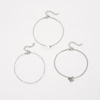 Sinc Alloy Anklet, le 1.97 slabhra extender, trí phíosa & jewelry faisin & do bhean, dath bunaidh, Fad 8.66 Inse, Díolta De réir Socraigh