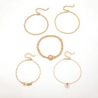 Sinc Alloy Anklet, le Roisín, le 2.75 slabhra extender, 5 phíosa & jewelry faisin & do bhean, órga, Fad 10 Inse, Díolta De réir Socraigh