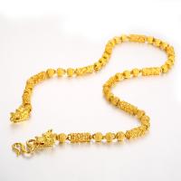 Brass Chain Necklace gold color plated fashion jewelry golden 60mm Sold By PC