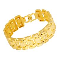 Bracciali ottone, placcato color oro, gioielli di moda, dorato, 220x18mm, Venduto da PC