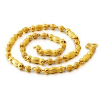 Messing halsketting ketens, gold plated, mode sieraden, gouden, 600x8mm, Verkocht door PC