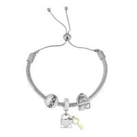 Bracciale European, 316 acciaio inox, with 304 acciaio inox, per la donna, argento, Lunghezza 21 cm, Venduto da PC