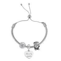 Bracciale European, 316 acciaio inox, With Pendant & per la donna & con strass, argento, Lunghezza 17 cm, Venduto da PC