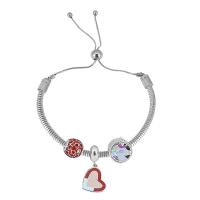 Bracelet European , Acier inoxydable 316, Avec Pendentif & pour femme, argent, Longueur 17 cm, Vendu par PC