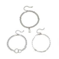 Sinc Alloy Anklet, le 2.75 slabhra extender, trí phíosa & jewelry faisin & do bhean, dath bunaidh, Fad Thart 9.84 Inse, Díolta De réir Socraigh