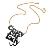 Collier acrylique, alliage de zinc, avec Acrylique, bijoux de mode & pour femme, noire, Longueur 23.62 pouce, Vendu par PC