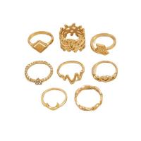 Zinklegering Ring Set, Zinc Alloy, 8 stuks & mode sieraden & voor vrouw & met strass, multi-gekleurde, Verkocht door Stel