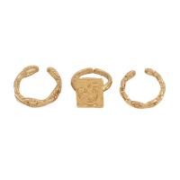 Zinklegering Ring Set, Zinc Alloy, drie stuks & mode sieraden & voor vrouw, gouden, Verkocht door Stel