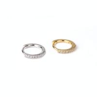 Cubic Zirconia Micro Pave Brass Earring micro pave cubic zirconia plated 8mm Sold By PC