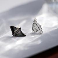 Sterling Sølv Smykker Øreringe, 925 Sterling Sølv, Feather, forgyldt, Unisex, nikkel, bly & cadmium fri, 13x13mm, Solgt af par