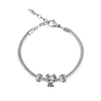 Bracelet European , Acier inoxydable 316, unisexe, argent, Longueur 17 cm, Vendu par PC