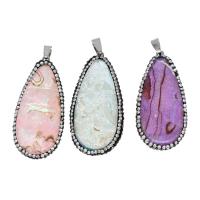 Bijoux pendentifs agate, laiton, avec argile & Agate, plus de couleurs à choisir, 50x25x11mm, Vendu par PC