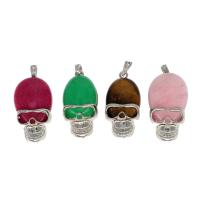 Gemstone Pendants Jewelry Brass with Gemstone Skull Sold By PC