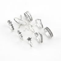 Zinklegering Ring Set, Zinc Alloy, negen stuks & mode sieraden & voor vrouw, oorspronkelijke kleur, Verkocht door Stel