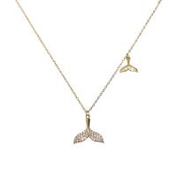 Kubieke Zirkoon Micro Pave Brass Ketting, Messing, gold plated, mode sieraden & micro pave zirconia, gouden, Lengte 41 cm, Verkocht door PC