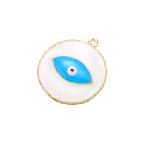 Brass Jewelry Pendants plated fashion jewelry & evil eye pattern & enamel nickel lead & cadmium free Sold By PC