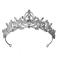 Tiaras, Cinko lydinys, Gėlė, padengtą, moters & su Kalnų krištolas & tuščiaviduris, daugiau spalvų pasirinkimas, nikelio, švino ir kadmio nemokamai, 163x50mm, Pardavė PC