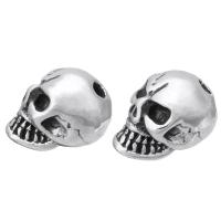 Rostfritt stål pärlor, ROSTFRITT STÅL, Skull, ursprungliga färgen, 10x17x11mm, Hål:Ca 2mm, 10PC/Lot, Säljs av Lot