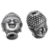 Ruostumaton teräs Helmet, Buddha, alkuperäinen väri, 10x14x10mm, Reikä:N. 2mm, 10PC/erä, Myymät erä