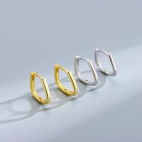 925 Sterling Silver Huggie Hoop Earring, plátáilte, do bhean, dathanna níos mó le haghaidh rogha, nicil, luaidhe & caidmiam saor in aisce, 13.50x11mm, Díolta De réir Péire