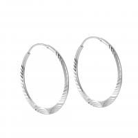 925 Sterling Zilveren Hoop Oorbellen, geplatineerd, voor vrouw, nikkel, lood en cadmium vrij, 35mm, Verkocht door pair