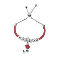 Bracelet de cuir de vachette, Acier inoxydable 316, avec Cuir & Acier inoxydable 304, Avec Pendentif & unisexe, couleurs mélangées, Taille:1, Longueur 7.5 pouce, Vendu par PC