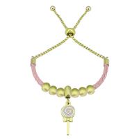 Bracciale in cuoio, 316 acciaio inox, with Pelle & 304 acciaio inox, With Pendant & unisex, colori misti, Lunghezza 7.5 pollice, Venduto da PC