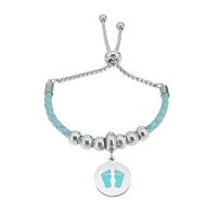 Bracciale in cuoio, 316 acciaio inox, with Pelle & 304 acciaio inox, With Pendant & unisex, colori misti, Lunghezza 7.5 pollice, Venduto da PC