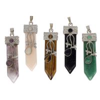 Gemstone Pendants Jewelry Brass with Gemstone Sold By PC