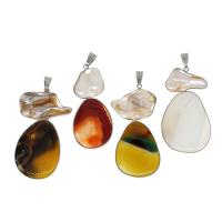 Pendants Jewelry Agate, Prás, le Agate & Pearl Plaisteacha, dathanna níos mó le haghaidh rogha, 82x31x7mm, Díolta De réir PC