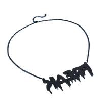 Ketting Halloween, Zinc Alloy, met Acryl, met 2.76 extender keten, mode sieraden & Halloween Jewelry Gift & voor vrouw, zwart, Lengte 24.8 inch, Verkocht door PC