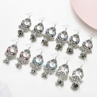 Zinc Alloy Chandelier Earring, forgyldt, mode smykker & for kvinde & emalje, flere farver til valg, 70x22mm, Solgt af par