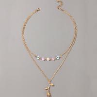 Zinklegering halskettingen, Zinc Alloy, met Acryl, Rose, gold plated, mode sieraden & glazuur, gouden, Verkocht door PC