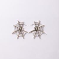 Zinc Alloy Stud Earring, edderkoppespind, mode smykker, Solgt af par