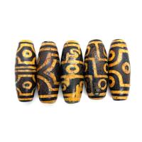 Natural Tibetan Agate Dzi Beads barrel Sold By PC