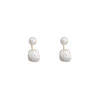 Lo zinco in lega Stud Earring, lega in zinco, with perla in plastica, Motivo geometrico, placcato color oro, Stile coreano & per la donna, 12x25mm, Venduto da coppia