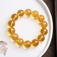 Bracelets quartz, perles de citrine, unisexe, 14mm, Vendu par Environ 14-16 cm brin