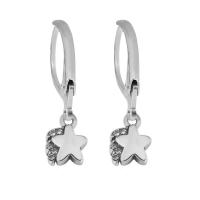 Stainless Steel Lever Terug Earring, 316 Roestvrij staal, voor vrouw & met strass, zilver, 8-15mm, Verkocht door PC