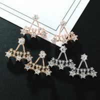 Ear Jackets Zinc Alloy plated fashion jewelry & for woman & with rhinestone Sold By Pair