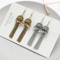 Fashion Fringe Oorbellen, Zinc Alloy, plated, mode sieraden & voor vrouw, meer kleuren voor de keuze, 85x10mm, Verkocht door pair