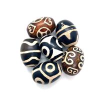 Naturlige tibetanske Agate Dzi Beads, Tibetansk agat, Bucket, forskellige design til valg, flere farver til valg, 20x28mm, Solgt af PC