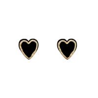 Acryl oorbellen, Zinc Alloy, met Acryl, Hart, gold plated, Koreaanse stijl & voor vrouw, 20x40mm, Verkocht door pair